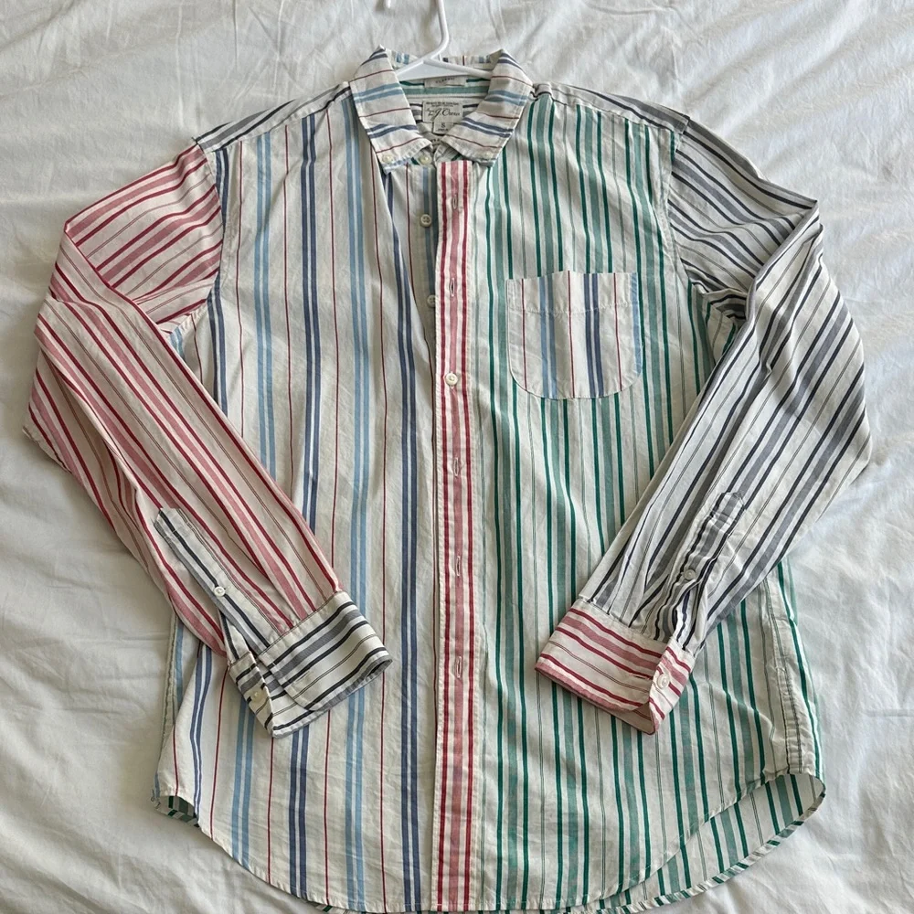 J. Crew Men’s Striped Organic Cotton poplin shirt